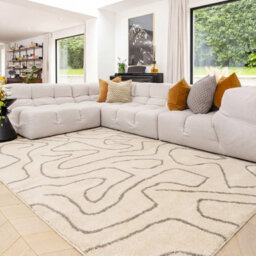 Loomed Cream Machine Washable Shaggy Soft Living Area Rug - 240 X 60Cm - thumbnail 1