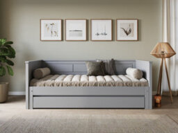 Flair Noomi Erika Solid Wood Guest Bed - Grey - thumbnail 4