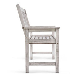 Vonhaus Grey Garden Bench 2 Seater, Acacia Wood Outdoor Bench, Armrests & Teak Oil Coat, Weather Resistant, Murcia - thumbnail 9
