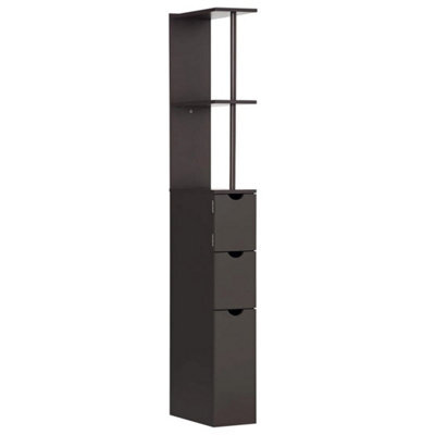Tall Bathroom Cabinet Narrow Storage Unit Shelving Drawer Cupboard - image 1