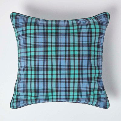 Homescapes Cotton Black Watch Tartan Cushion Cover, 60 X 60 Cm - image 1