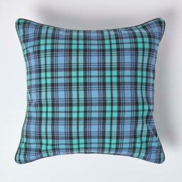 Homescapes Cotton Black Watch Tartan Cushion Cover, 60 X 60 Cm