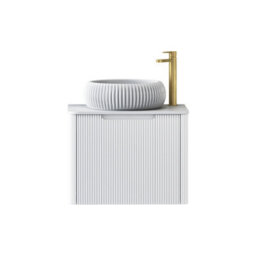 Royal Bathrooms Avenza 600mm Matte White Wall Hung Bathroom Countertop Vanity Unit 1 Drawer With Milan Basin - thumbnail 6
