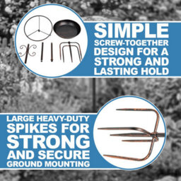 Woodside Vintage Metal Bird Bath & Feeder - Garden Bird Water & Feeding Station - thumbnail 5
