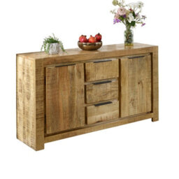 Buttercup Farm Surrey Large Sideboard 2 Door 3 Drawer - Solid Mango Wood - L40 X W145 X H80 Cm