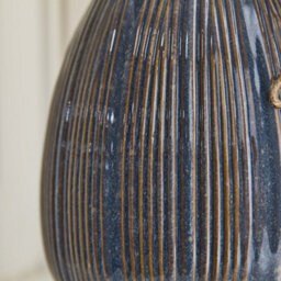 Dibor Aegean Blue Fluted Ceramic Table Decoration Pitcher Jug Vase H22.5 X W24Cm - thumbnail 3