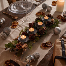 Dibor Rose Gold Sparkle Christmas Table Decoration Candle Holder Centrepiece