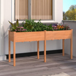 Berkfield Planter With Liner Brown 161X45X76 Cm Solid Wood Fir