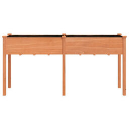 Berkfield Planter With Liner Brown 161X45X76 Cm Solid Wood Fir - thumbnail 4