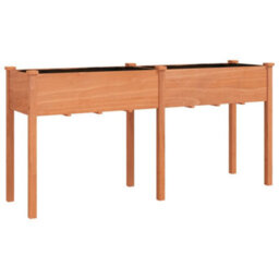 Berkfield Planter With Liner Brown 161X45X76 Cm Solid Wood Fir - thumbnail 2