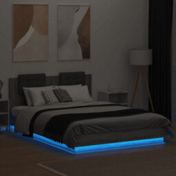 Berkfield Bed Frame With Led Without Mattress Grey Sonoma 120X200 Cm - thumbnail 4