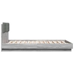 Berkfield Bed Frame With Led Without Mattress Grey Sonoma 120X200 Cm - thumbnail 7
