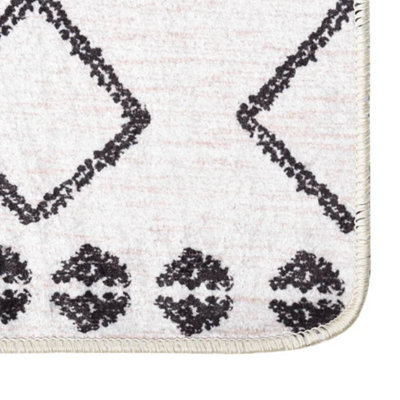 Berkfield Durable Rug Washable 160X230 Cm Black And White Anti Slip - image 1