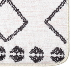 Berkfield Durable Rug Washable 160X230 Cm Black And White Anti Slip - thumbnail 1