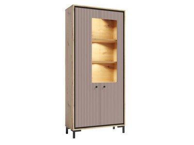 Arte Parii Tall Display Cabinet In Pink - W890mm H1960mm D540mm, Playful And Chic - image 1