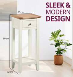 Hallowood Furniture Clifton Oak Painted Small Telephone Table - thumbnail 3