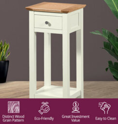 Hallowood Furniture Clifton Oak Painted Small Telephone Table - thumbnail 4