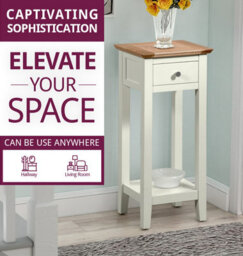 Hallowood Furniture Clifton Oak Painted Small Telephone Table - thumbnail 5