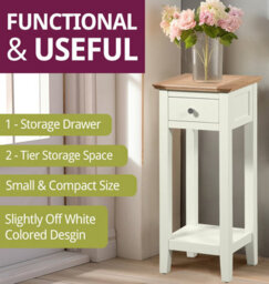 Hallowood Furniture Clifton Oak Painted Small Telephone Table - thumbnail 6