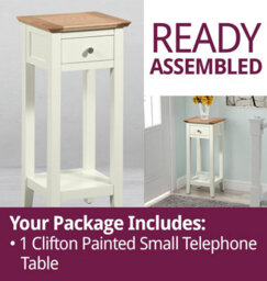 Hallowood Furniture Clifton Oak Painted Small Telephone Table - thumbnail 7
