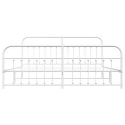 Berkfield Metal Bed Frame With Headboard And Footboard White 200X200 Cm - thumbnail 6