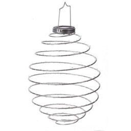 Smart Solar Led 28Cm Mega Spiralight Hanging Lantern Warm White Silver - thumbnail 2