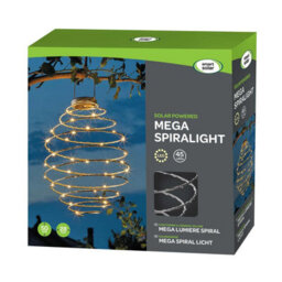 Smart Solar Led 28Cm Mega Spiralight Hanging Lantern Warm White Silver - thumbnail 3