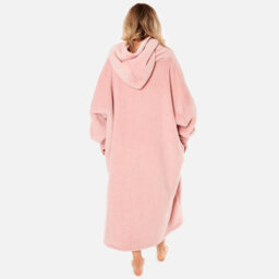 Ohs Long Hoodie Blanket Soft Sherpa Fleece Oversized Sweatshirt - Blush - thumbnail 5