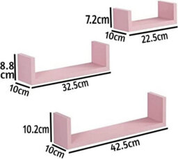 Spot On Dealz Harmony Shelf Set Of 3 Floating Wall Shelves Shelving Unit Storage Living Room Bedroom - thumbnail 2