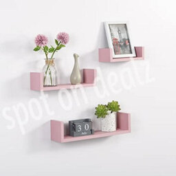 Spot On Dealz Harmony Shelf Set Of 3 Floating Wall Shelves Shelving Unit Storage Living Room Bedroom - thumbnail 4