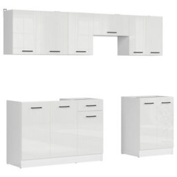 Heze Furniture Summer 7 Unit Kitchen Cabinets Set 240Cm In Chalk White Gloss - thumbnail 4
