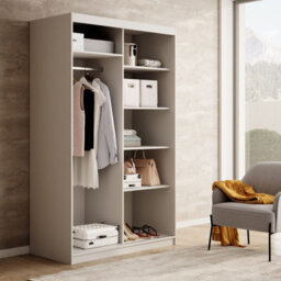 Sliding Door Wardrobe Delia 120 With Slats Artisan With Black - thumbnail 3