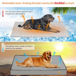 Bingopaw 95X70X8Cm Memory Foam Platform Dog Bed Orthopedic Pet Bed Mattress Kennel Crate Pad - thumbnail 3