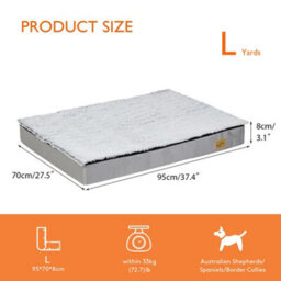 Bingopaw 95X70X8Cm Memory Foam Platform Dog Bed Orthopedic Pet Bed Mattress Kennel Crate Pad - thumbnail 2