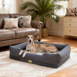 Bingopaw 77X63X18Cm Orthopedic Dog Bed, Calming Pet Sofa Couch Enhanced Bolster, Nonslip Bottom, Grey - thumbnail 7
