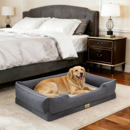Bingopaw 77X63X18Cm Orthopedic Dog Bed, Calming Pet Sofa Couch Enhanced Bolster, Nonslip Bottom, Grey - thumbnail 8