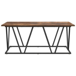Berkfield Coffee Table - Smoked Oak - 100X50X40 Cm - Engineered Wood And Metal - thumbnail 4