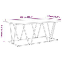 Berkfield Coffee Table - Smoked Oak - 100X50X40 Cm - Engineered Wood And Metal - thumbnail 9