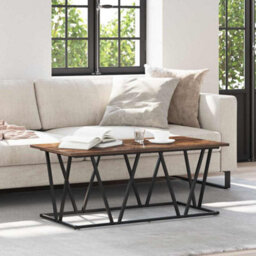 Berkfield Coffee Table - Smoked Oak - 100X50X40 Cm - Engineered Wood And Metal - thumbnail 1