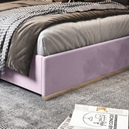 Bentley Upholstered Soft Velvet Metal Pink Bed Frame - thumbnail 3
