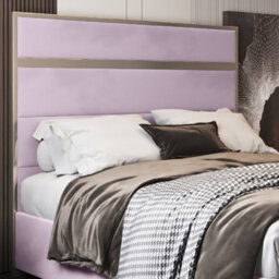 Bentley Upholstered Soft Velvet Metal Pink Bed Frame - thumbnail 2