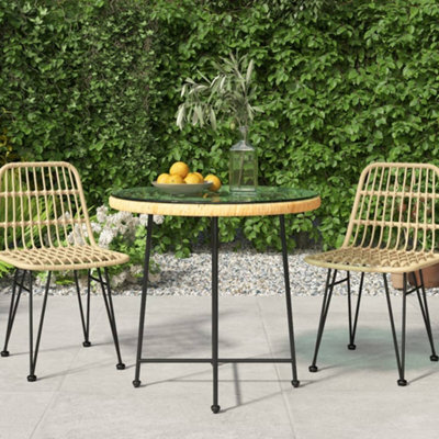 Vidaxl Dining Table 80 Cm Tempered Glass And Steel Dining Tables - image 1