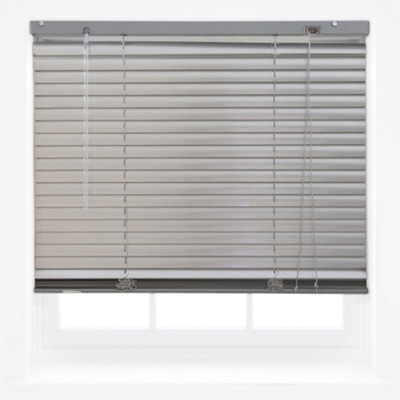 Furnished Aluminum Venetian Blinds - Silver 25mm Slats Trimmable Blinds For Windows And Doors (W)90Cm (L)150Cm - image 1