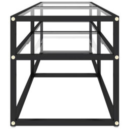 Berkfield Sturdy Tv Cabinet Transparent 140X40X40.5 Cm Tempered Glass - thumbnail 4
