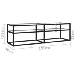 Berkfield Sturdy Tv Cabinet Transparent 140X40X40.5 Cm Tempered Glass - thumbnail 6