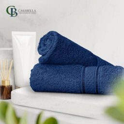 Casabella 12 Pack Flannel Face Cloth - 100% Cotton Face Towels Soft & Absorbent Super Quality Washcloths - thumbnail 4