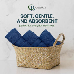 Casabella 12 Pack Flannel Face Cloth - 100% Cotton Face Towels Soft & Absorbent Super Quality Washcloths - thumbnail 6
