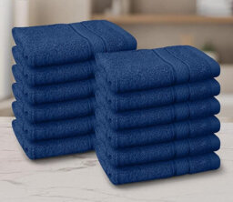 Casabella 12 Pack Flannel Face Cloth - 100% Cotton Face Towels Soft & Absorbent Super Quality Washcloths