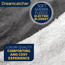 Dreamcatcher Sherpa Fleece Electric Heated Throw Over Blanket Double Polyester 160Cm X 120Cm Dark Grey - thumbnail 6