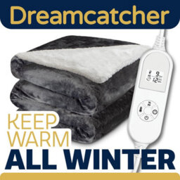 Dreamcatcher Sherpa Fleece Electric Heated Throw Over Blanket Double Polyester 160Cm X 120Cm Dark Grey - thumbnail 7